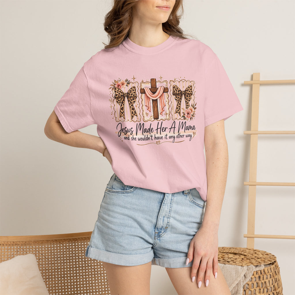 Mama Faith T-Shirt — "Jesus Made Her A Mama" Christian Floral Tee