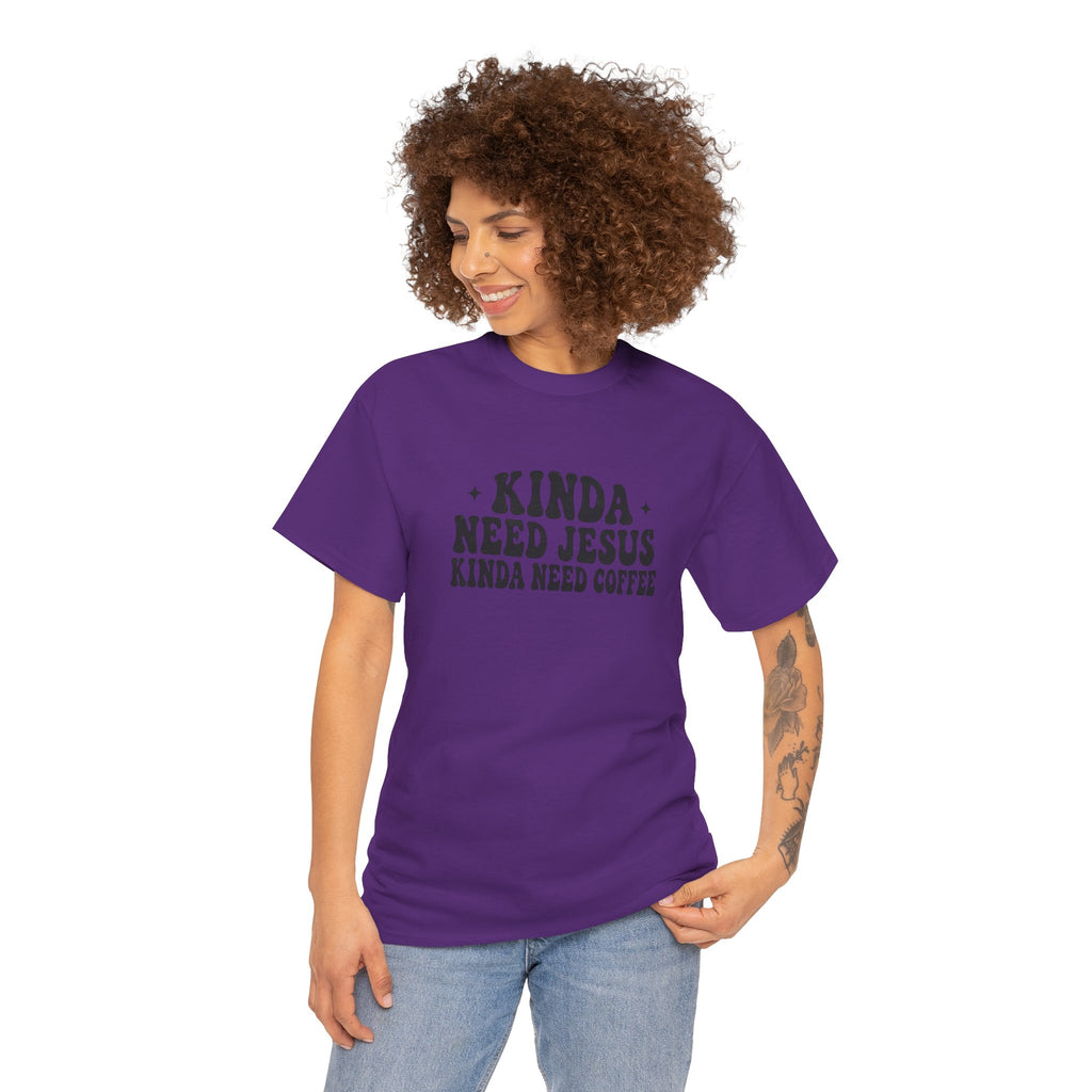 Christian Coffee T-Shirt — "Kinda Need Jesus Kinda Need Coffee" Graphic Tee